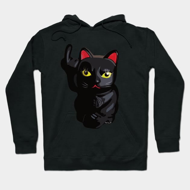 Un-lucky cat Hoodie by So Red The Poppy